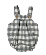 Conjunto Peto Bombacho Arles Gris y Body Blonda Blanco-Protea Baby
