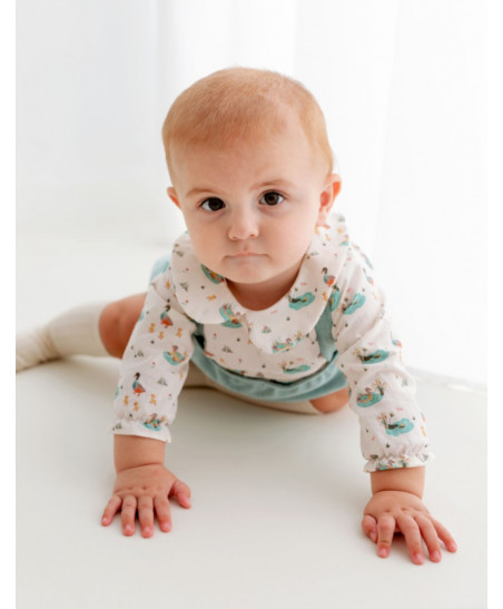 Conjunto Peto micropana y camisa patos bebé niño-Protea Baby