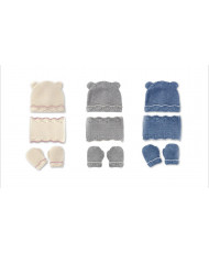 Conjunto Gorro, Bufanda y Manoplas Gris-Mac Been