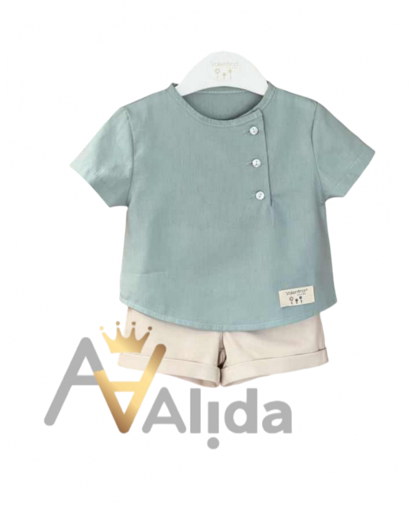 Conjunto Niño Mónaco Camisa+Pantalón Corto-Valentina
