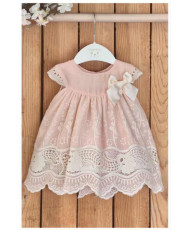Vestido Napoles Gasa Bordadas+ Culote Rosa-Valentina