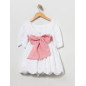 Vestido Plumeti Bordado Cinturón Musola Fresa-Coco Ceremonia