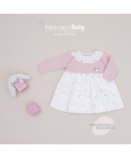 Vestido Nubes Rosa Empolvado+Braga-Pangasa Baby