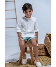 Conjunto Lino Niño Verde Empolvado -José Varon