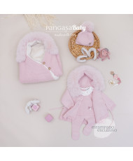 Primera Puesta Forma Nubes Rosa Empolvado-PANGASA BABY