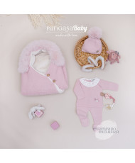 Primera Puesta Forma Nubes Rosa Empolvado-PANGASA BABY