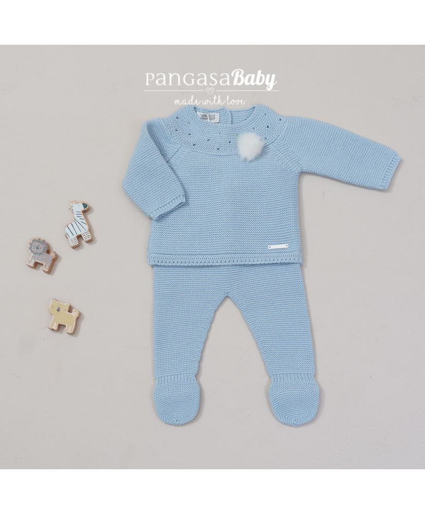 Primera Puesta Recto Moceta Celeste Empolvado-Pangasa Baby
