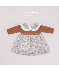 Vestido Hojas Teja +Braga-Pangasa Baby