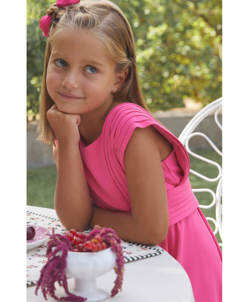 Mono Crepe Fluido Niña Fucsia-Abel&Lula