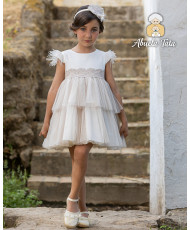 Vestido Ceremonia Plumas-Abuela Tata