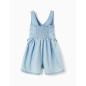 Mono En Denim Ligero De Algodón Para Niña, Azul Claro-Zippy
