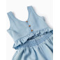 Mono En Denim Ligero De Algodón Para Niña, Azul Claro-Zippy