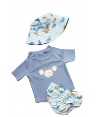Conjunto Baño con Protección Solar UPF 50+ Azul Crabs- Monnauge