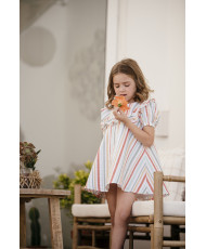 Vestido Rayas Naranja Niña-Coco Acqua