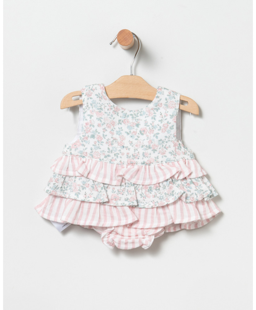 Conjunto Bloomer Flores Rosa-Coco acqua Conjunto Bloomer Flores Rosa-Coco acqua