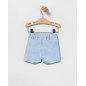Bermuda + Blusa Rayas Celeste Bebé Niño-Coco Acqua