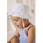 GORRO DE PLAYA BEBÉ EN BLANCO LISO AJUSTABLE-Ysabel Mora