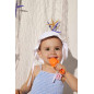 GORRO DE PLAYA BEBÉ EN BLANCO LISO AJUSTABLE-Ysabel Mora