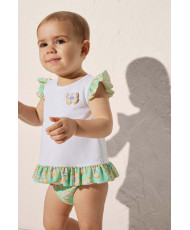 SET BLUSA, CULETÍN Y GORRO ESTAMPADO MARIPOSAS-Ysabel Mora