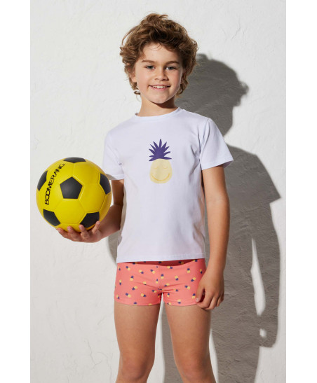 Set Camiseta y Bóxer Estampado Piñas Niño-Ysabel Mora