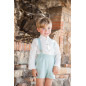 Conjunto Lino Familia "Miami"Bebé Niño Verde Agua-Coco Cerrmonia