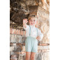 Conjunto Lino Familia "Miami"Bebé Niño Verde Agua-Coco Cerrmonia