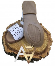 Sandalia Piel Nappa Blanco-Chispas