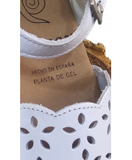 Sandalia Piel Nappa Blanco-Chispas
