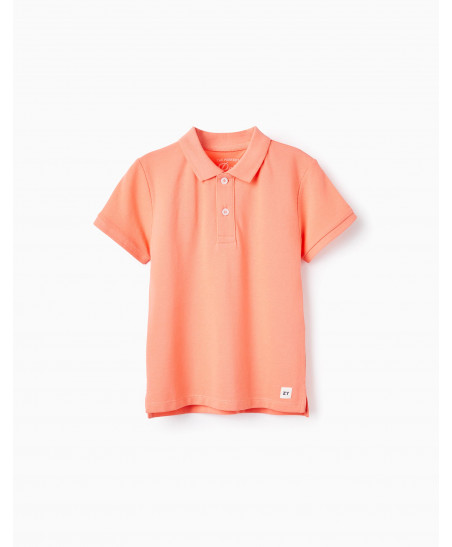 Polo De Algodón Para Niño, Coral-Zippy