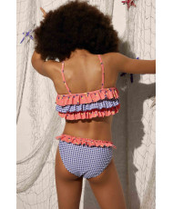 BIKINI DE NIÑA TOP Y BRAGA CON VOLANTES ESTAMPADOS-Ysabel Mora