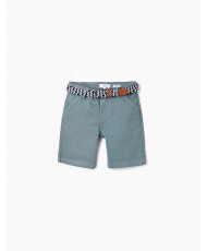 Pantalones Cortos Midi Con Cinturón Para Niño, Azul-Zippy