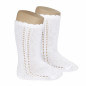 Calcetines altos perlé calado lateral BLANCO 5,00 (2) Referencia 25692_200-Cóndor