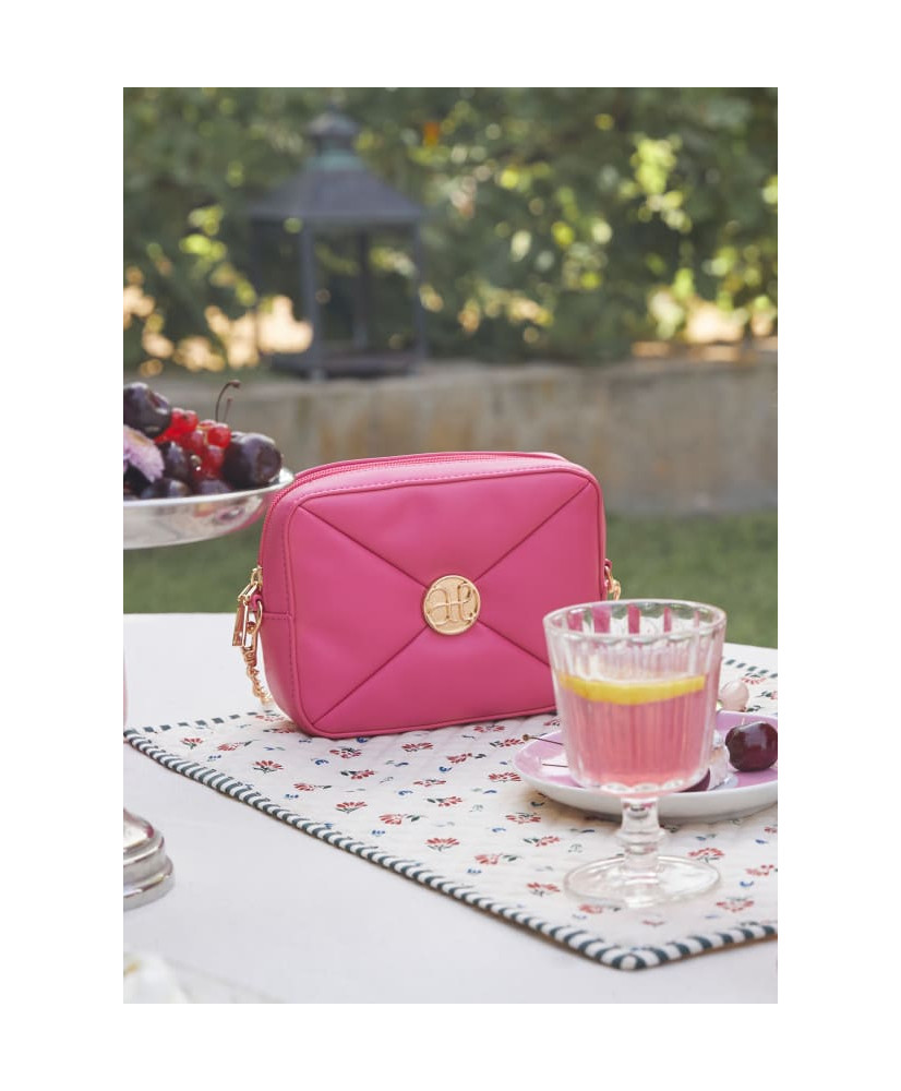 Bolso Acolchado Logo Niña Fucsia-Abel & Lula