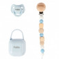 Pack COCO - Azul (Chupete + Cadena Silicona + Portachupete)-Boann