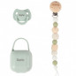 Pack COCO - Verde (Chupete + Cadena Silicona + Portachupete)-Boann Pack COCO - Verde (Chupete + Cadena Silicona + Portachupete)-Boann