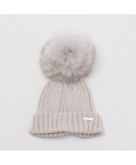 Gorro Canalé con Pompones Sintético Arena-Pangasa