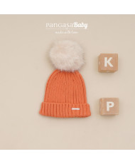Gorro Canalé Melón con Pompon Sintético Arena-Pangasa