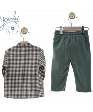 Conjunto Bebé Pantalón Largo Familia Grafito-Yoedu