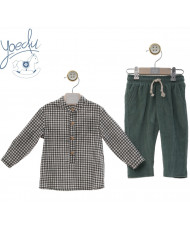 Conjunto Bebé Pantalón Largo Familia Grafito-Yoedu