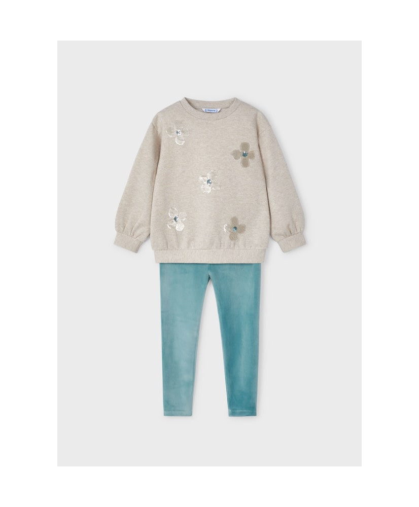 Conjunto legging y sudadera lentejuelas niña-Mayoral