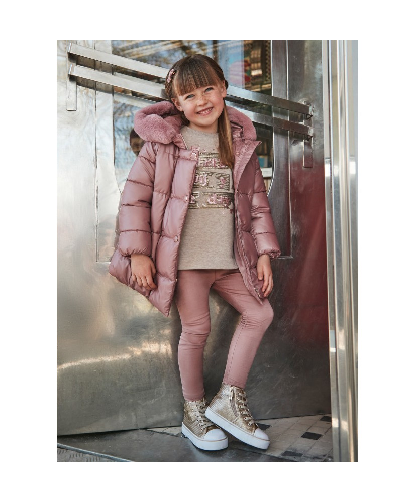 Conjunto legging antelina y sudadera niña-Mayoral