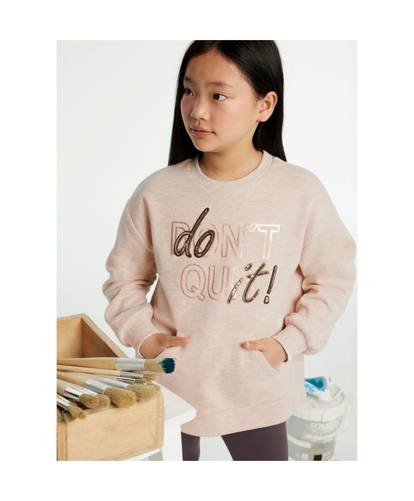 Conjunto legging y sudadera texto chica chocolate-Mayoral