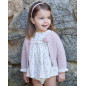 Conjunto de bebé niña de vestido con cubrepañal microestampado en rosa Peonia-Martín Aranda