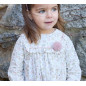Conjunto de bebé niña de vestido con cubrepañal microestampado en rosa Peonia-Martín Aranda