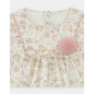 Conjunto de bebé niña de vestido con cubrepañal microestampado en rosa Peonia-Martín Aranda