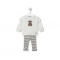 Conjunto de niña liso y rayas Black crudo- Tous Baby Conjunto de niña liso y rayas Black crudo- Tous Baby