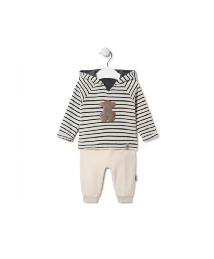 Conjunto de niño a Rayas y liso Black Crudo-Tous Baby Conjunto de niño a Rayas y liso Black Crudo-Tous Baby