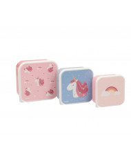 3 Cajas Almuerzo Magical Unicorn-Tutete