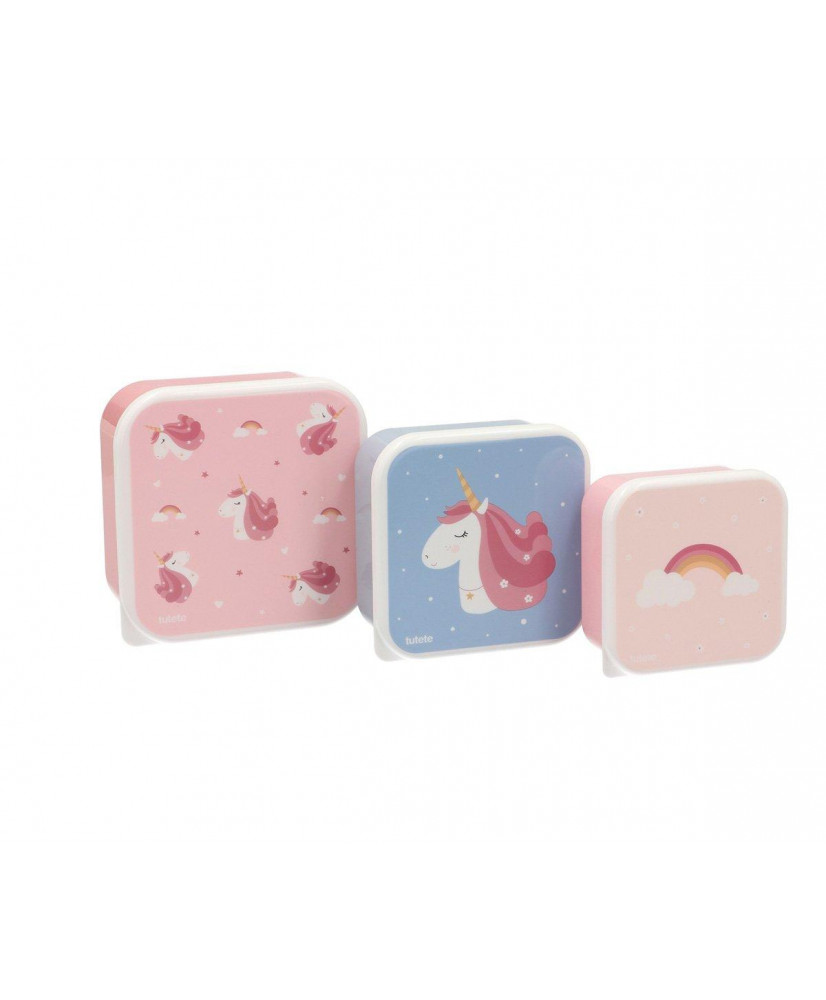3 Cajas Almuerzo Magical Unicorn-Tutete