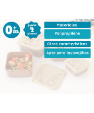 SET PORTA-ALIMENTOS 4 UNIDADES CIERVO BEIGE-KIOKIDS